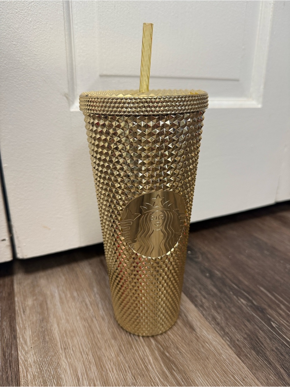 Starbucks Gold Studded Cold Cup with Gold Straw